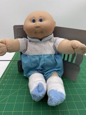 Vintage 1984 Cabbage Patch Kids Early Preemie Boy Blue Eyes Bald HM#1 OK Factory